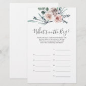 Boho Roos Baby shower Raad eens wat er in de tas s (Voorkant / Achterkant)