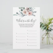 Boho Roos Baby shower Raad eens wat er in de tas s (Staand voorkant)