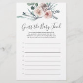 Boho Roos Baby shower raad het Baby voedsel (Voorkant)