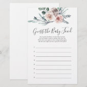 Boho Roos Baby shower raad het Baby voedsel (Voorkant / Achterkant)