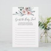 Boho Roos Baby shower raad het Baby voedsel (Staand voorkant)