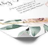 Boho Roos Baby shower raad het Baby voedsel Poster (Hoek)