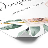 Boho Roos Baby shower raad hoeveel luiers er zijn Poster (Hoek)