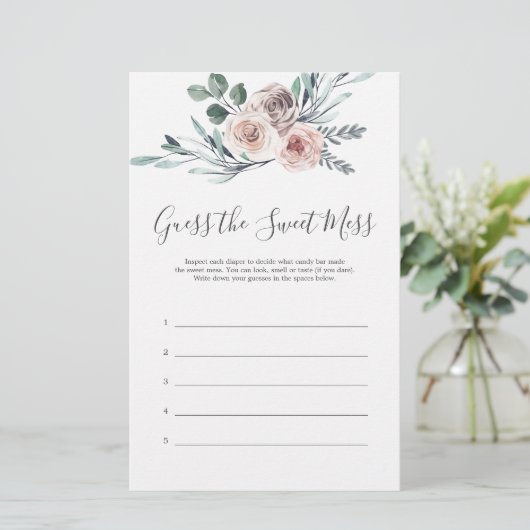 Boho Roos Baby shower raadt de zoete muis (Staand voorkant)