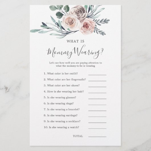 Boho Roos Baby shower Wat draagt mama (Voorkant)