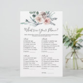 Boho Roos Baby shower Wat zit er in je telefoon (Staand voorkant)