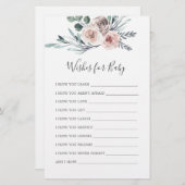 Boho Roos Baby shower wensen voor Baby Kaart (Voorkant / Achterkant)