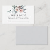 Boho Roos Diaper Raffle Baby shower Card Informatiekaartje (Voorkant / Achterkant)