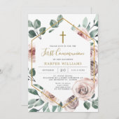 Boho Roos Eerste Uitnodiging (Voorkant / Achterkant)