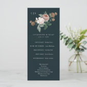 Boho  Roos Floral Wedding Programme Programmakaart (Staand voorkant)