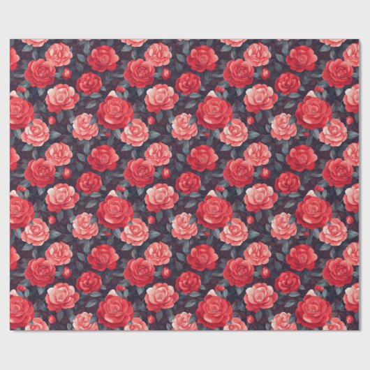 Boho Roos Flower Natuur Wrapping Paper Cadeaupapier (Vlak)