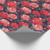 Boho Roos Flower Natuur Wrapping Paper Cadeaupapier (Hoek)