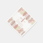 Boho Roos Gold Blush Regenboog 1e Verjaardagsfeest Servet (Hoek)