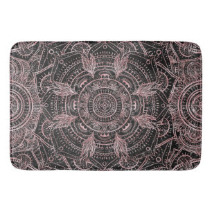 Boho Roos Gold Grey Mandala Elegant Design Badmat