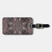 Boho Roos Gold Grey Mandala Elegant Design Bagagelabel (Voorkant horizontaal)