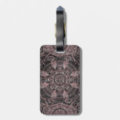 Boho Roos Gold Grey Mandala Elegant Design Bagagelabel (Achterkant verticaal)
