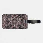 Boho Roos Gold Grey Mandala Elegant Design Bagagelabel (Achterkant horizontaal)