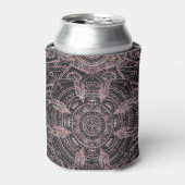 Boho Roos Gold Grey Mandala Elegant Design Blikjeskoeler (Blikje Voorkant)