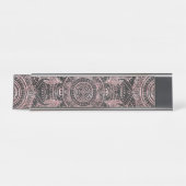 Boho Roos Gold Grey Mandala Elegant Design Bureau Naambordje (Voorkant)