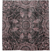 Boho Roos Gold Grey Mandala Elegant Design Douchegordijn (Voorkant)