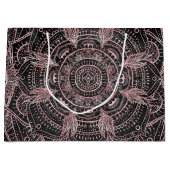 Boho Roos Gold Grey Mandala Elegant Design Groot Cadeauzakje (Voorkant)