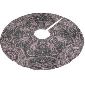 Boho Roos Gold Grey Mandala Elegant Design Kerstboom Rok (Gekanteld)