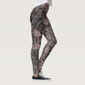 Boho Roos Gold Grey Mandala Elegant Design Leggings (Rechts)