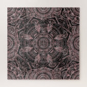 Boho Roos Gold Grey Mandala Elegant Design Legpuzzel (Horizontaal)