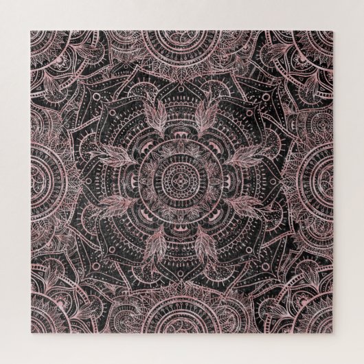 Boho Roos Gold Grey Mandala Elegant Design Legpuzzel (Verticaal)