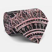 Boho Roos Gold Grey Mandala Elegant Design Stropdas (Opgerold)