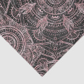 Boho Roos Gold Grey Mandala Elegant Design Tissuepapier (Detail)