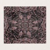 Boho Roos Gold Grey Mandala Elegant Design Visitekaartje (Buitenkant ongevouwen)