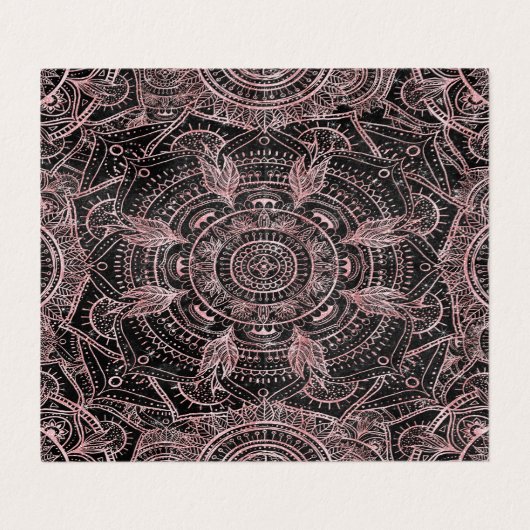 Boho Roos Gold Grey Mandala Elegant Design Visitekaartje (Buitenkant ongevouwen)
