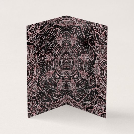 Boho Roos Gold Grey Mandala Elegant Design Visitekaartje (Binnen)