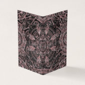 Boho Roos Gold Grey Mandala Elegant Design Visitekaartje (Buitenkant)