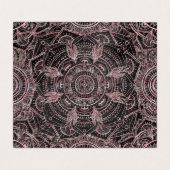 Boho Roos Gold Grey Mandala Elegant Design Visitekaartje (Binnenkant ongevouwen)