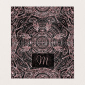 Boho Roos Gold Grey Mandala Elegant Design Visitekaartje (Buitenkant ongevouwen)