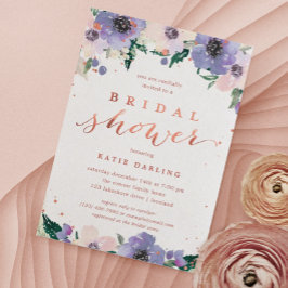 Boho Roos Gold & Lavender Vrijgezellenfeest Kaart