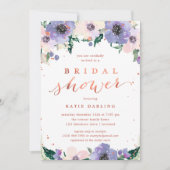 Boho Roos Gold & Lavender Vrijgezellenfeest Kaart (Voorkant)