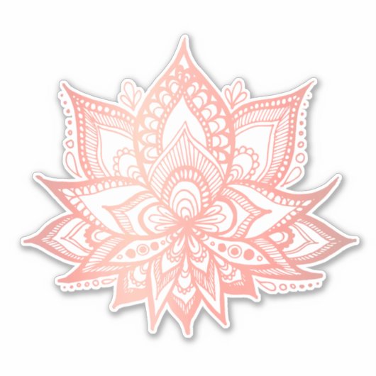 Boho Roos Gold Lotus Flower Sticker (Voorkant)