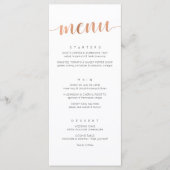 Boho Roos Goud Bruiloft Menu (Voorkant)