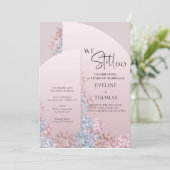 Boho roos goudveer bloemen we nog steeds. kaart (Staand voorkant)