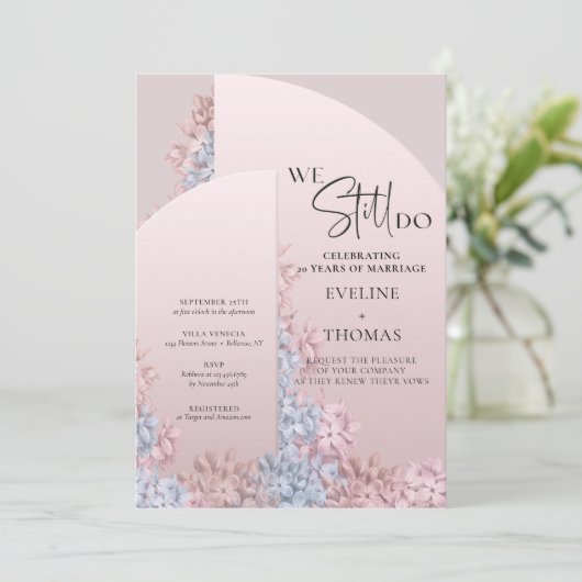 Boho roos goudveer bloemen we nog steeds. kaart (Staand voorkant)