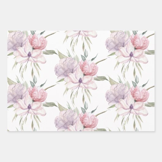 Boho Roos — Papieren pakbladen Inpakpapier Vel (Voorkant)