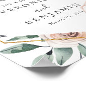 Boho Roos Wedding Welcome Sign Poster (Hoek)