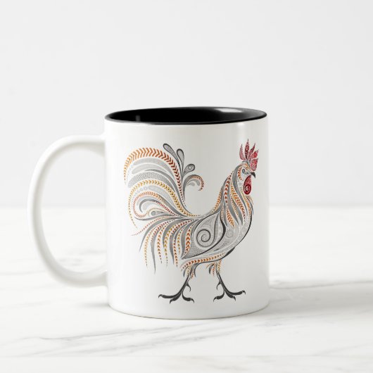 Boho Rooster Tweekleurige Koffiemok (Links)