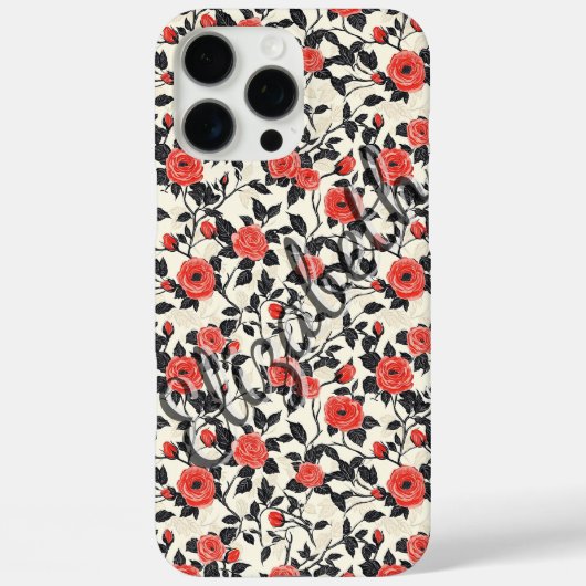 Boho Rose Aanpasbare Naam Iphone Hoes Voor Tiener (Achterkant)