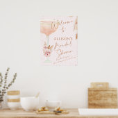Boho Rose Goud Bruiloftsborrel Welkom  Poster (Keuken)