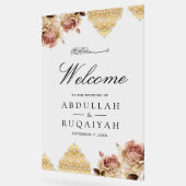Boho Rose Motif Cream Muslim Wedding Welcome Acryl Bord (Hoek)