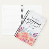 Boho Rose Waterverf Oranje-Bruine Trouw Planner (Display)